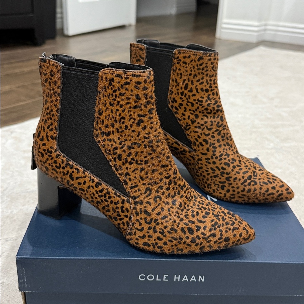 Cole Haan Cheetah Print Ankle Booties